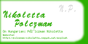 nikoletta polczman business card